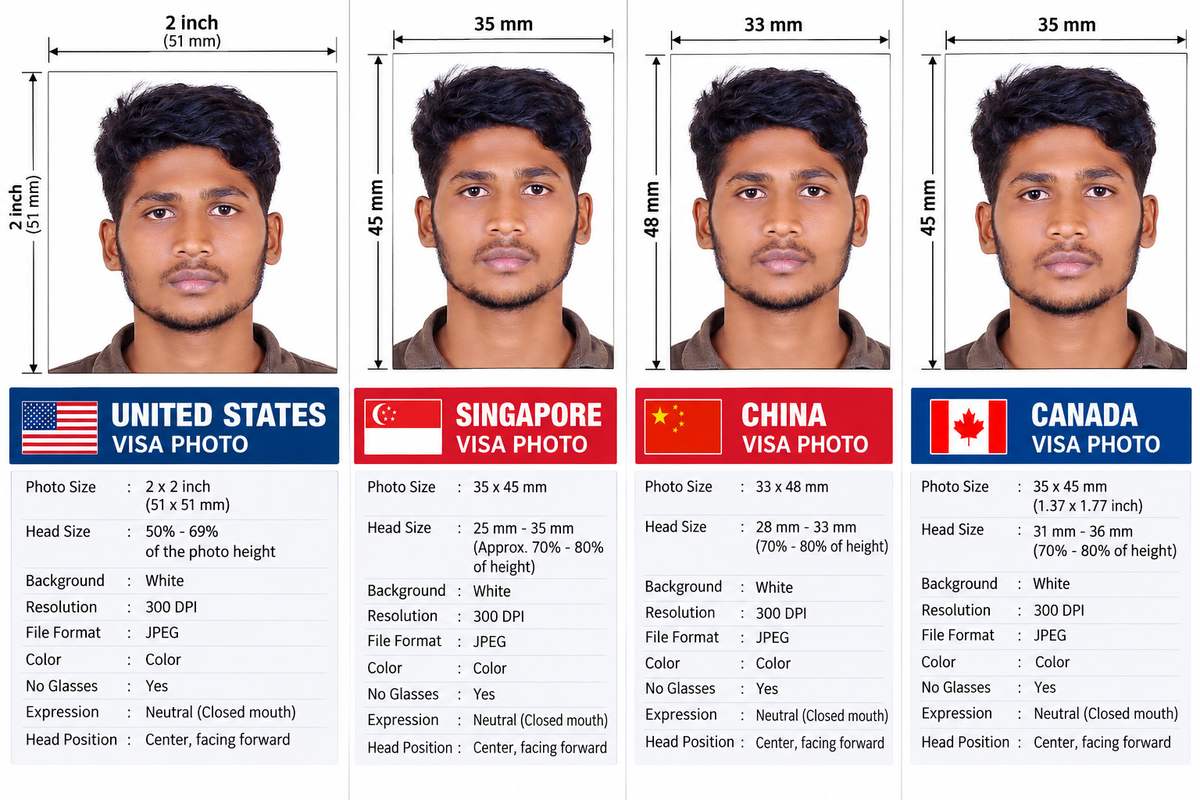 Visa Size Photos – Professional Quality